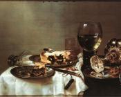 Breakfast Table with Blackberry Pie - 威廉·克莱兹·海达